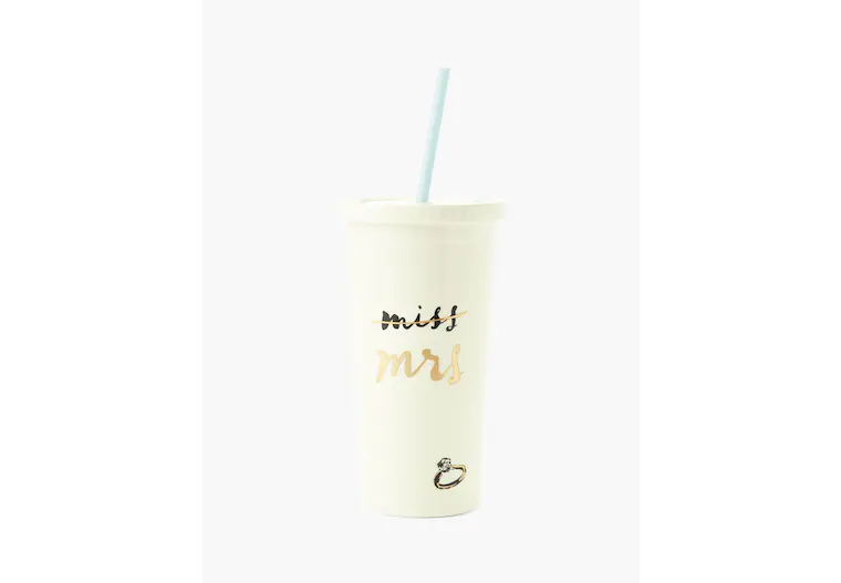 Kate Spade Miss To Mrs. Tumbler With Straw